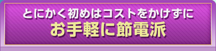 とにかく初めはコストをかけずに お手軽に節電派